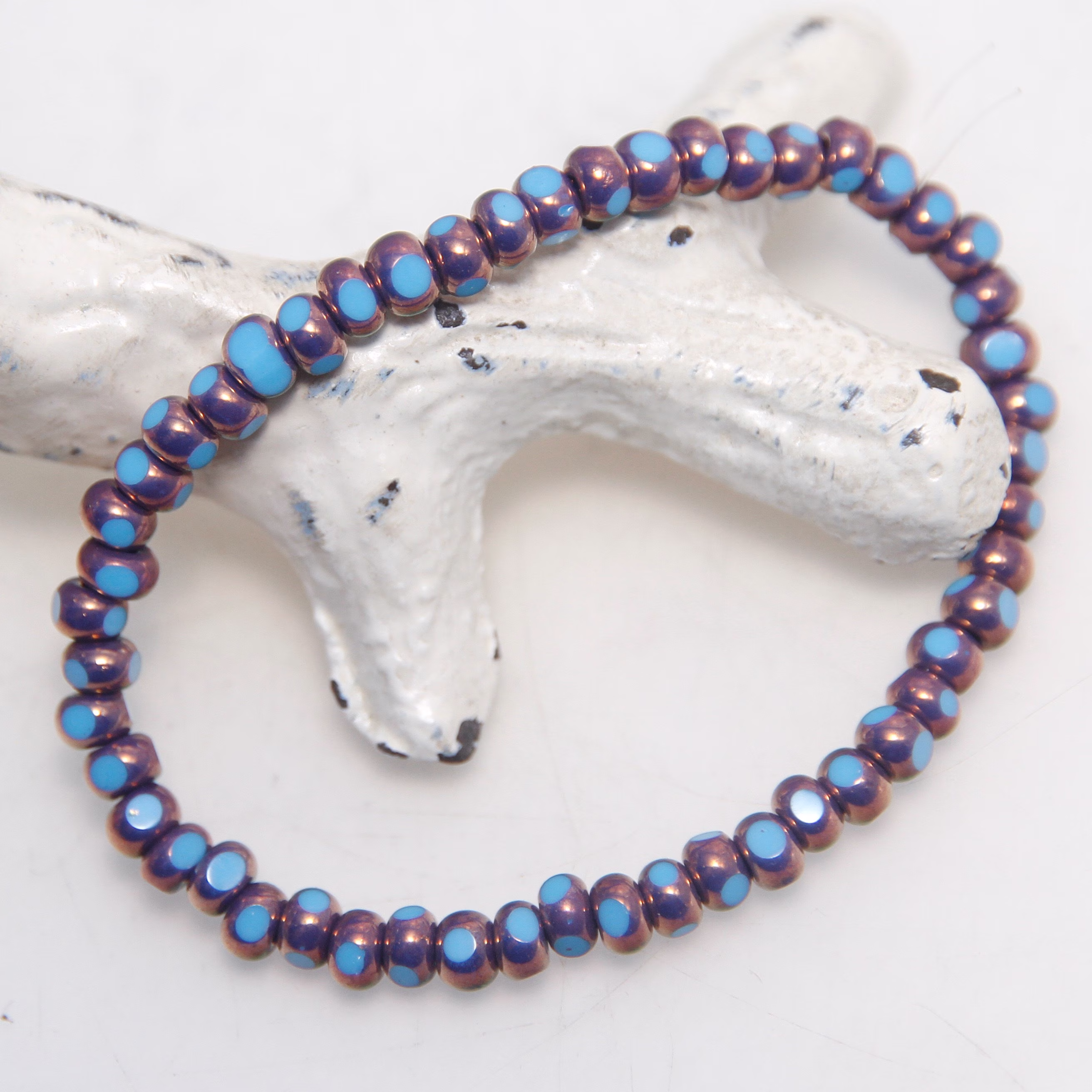 Czech Glass Seed Beads Periwinkle Blue With Bronze Finish X 50Pc