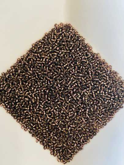 Dark Brown Glass Seed Beads, Silver Lined, 15/0 1.5mm Round, 30G Bag
