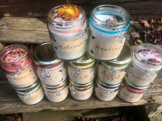 Magical Ritual Bath Salts Spell Kit Blessed Choose From List Infused With Herbs Crystals & Oils