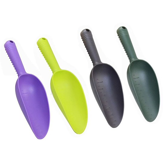 4 Small Garden Hand Trowel with Centimeter Mark, 4pcs Plastic Small Homegrown Gardening Tool Flowerpot Shovel Scoop for Garden Plant