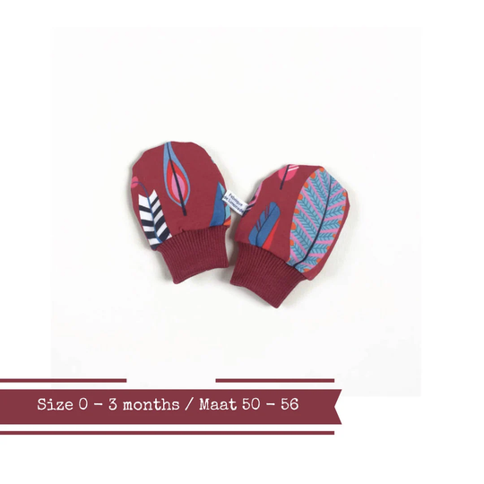 Organic Baby Mittens, Size 0 - 3 Months. Baby Scratch Mitts. Gots Feather Fabric Gift. Boy Or Girl Hand Covers. Gender Neutral