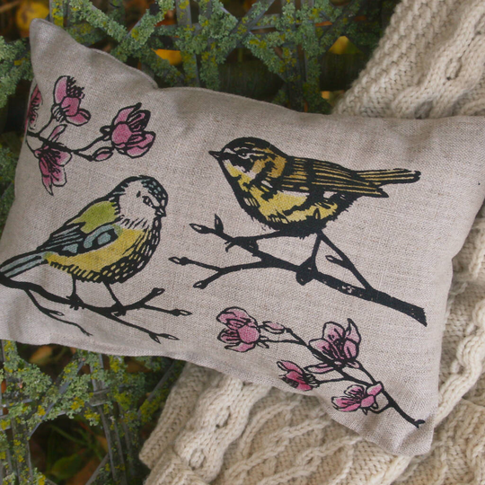 British Bird Print Herbal Sleep Pillow