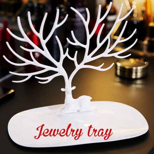 Black White Earing Organizer-Earing Holder-Jewelry Holder-Jewelry Organizer - Jewelry Organizer With Tray -Tree Stand B7