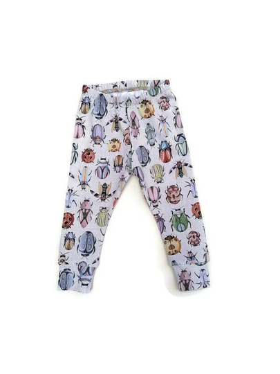 Insect Leggings, Organic Cotton Baby & Kids Unisex Beetle Ladybird Handmade in The Uk, Entomology Gift