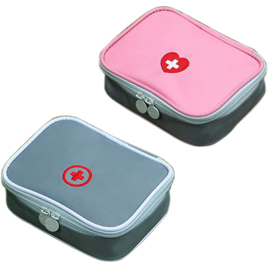 Perle Raregb - 2pcs Portable First Aid Kit Kit, First Aid Storage Bag, First Aid Kit, for Home Office Travel Car School Camping Outdoor Pouch (Gray,