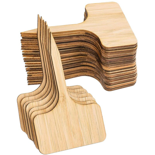 50pcs Bamboo Plant Tags with Marker Pen, Plant Tags Garden Wooden Markers for Seed Pot Herbs Flowers Vegetables (50 pieces)