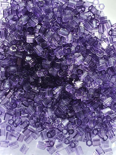 Purple Faceted Glass Seed Beads @ 3mm. 34Gram Bag