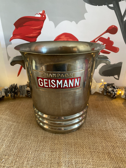 Large Antique French Geismann Silver Plated Nickel Argit Champagne Ice Bucket Cooler
