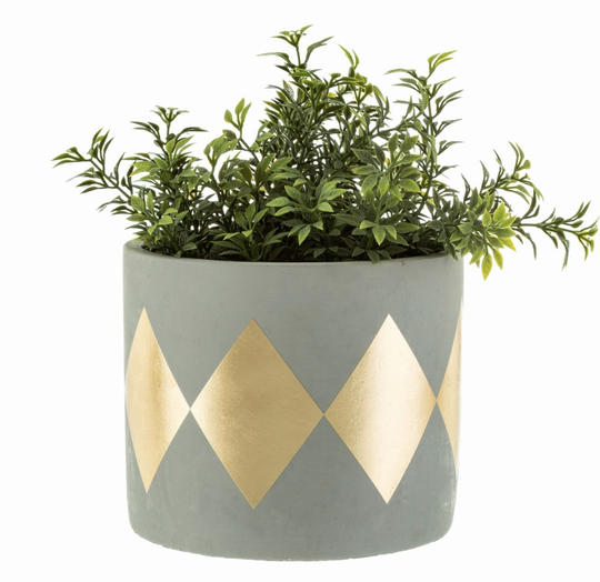 Luxury Gold Geometric Cement Planter