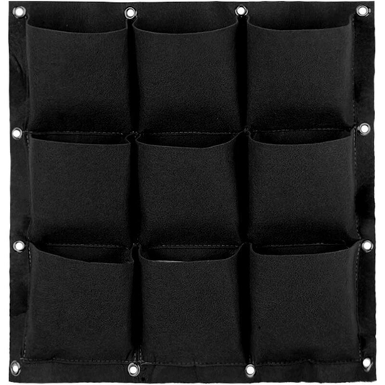 Aougo - Wall Plant Bag Hanging Planting Bag Plant Growing Bag Vertical Wall Planter Indoor Outdoor Flower 9 Pockets for Home, Office and Home