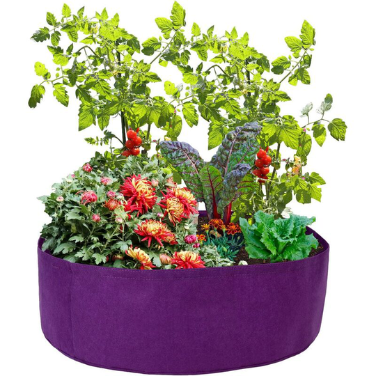Raised Garden Grow Bag Pots Bed, Fabric Raised Planting Bag,Round Garden Planting Box Breathable Container at Outdoor indoor for Herb Flower