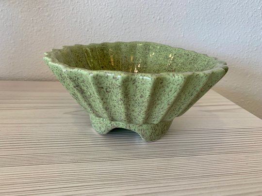 Speckled Green Mid Century Planter