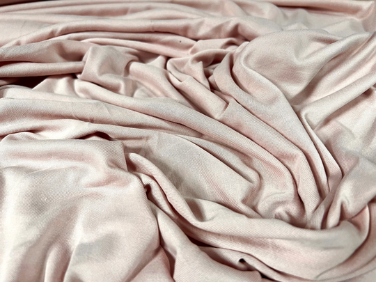 Powder Touch Single Jersey Dress Fabric With Comfort Stretch, Per Metre - Plain Blush