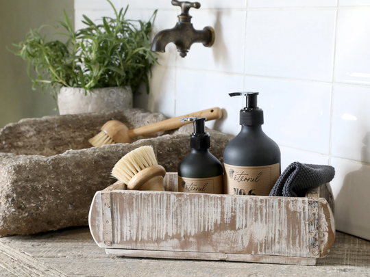 Brick Mould | Whitewashed Reclaimed Wood Vintage Style Rustic Decor Storage Box Wooden Planter Length Approx 30cm