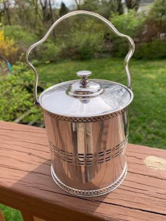 Victorian Silver Plate Tea Canister With Glass Liner