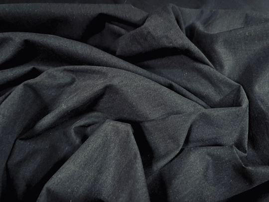 Plain Weave Soft Handle, Powder Touch Trouser Skirt Jacket Fabric, Per Metre - Black