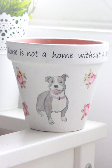 Staffie Plant Pot, Staffordshire Bull Terrier Gift, Staffie Owner