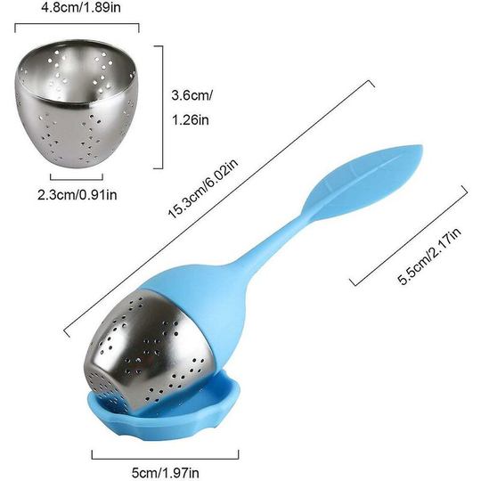 Loose Leaf Tea Infuser - Silicone Handle Tea Infuser Stainless Steel Strainer For Tea Pot, Mug - Loose Tea Steeper - Tea Diffuser For Loose Tea, Fenne