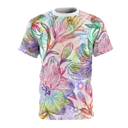Tropical Flower Sketch All Over Print Shirt