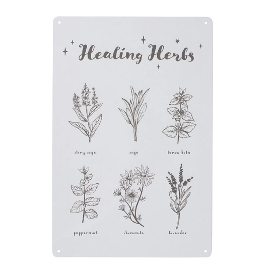 Kitchen Witch Healing Herbs Metal Wall Sign/ Hanging