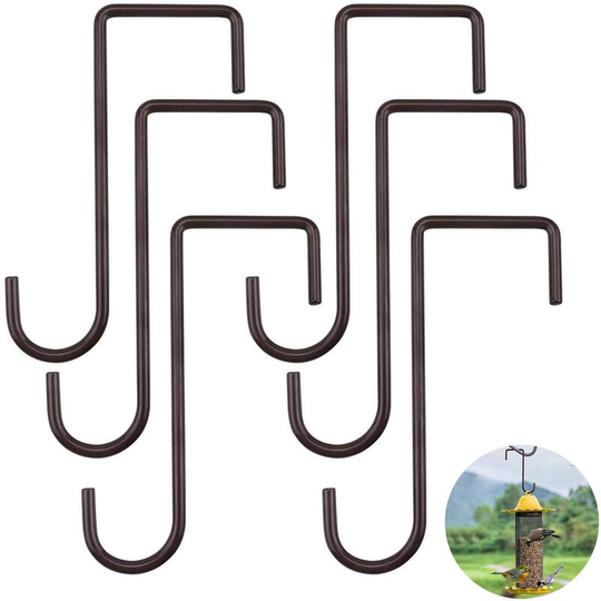 6 Pack Vinyl Patio Fence Hooks, for Chandeliers, Indoor and Outdoor Plants and Planters, Bird Feeders, Garden Decorations