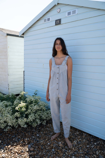 Organic Cotton Dungarees in Pale Blue Indigo, 80's Style Dungarees, Natural Dye
