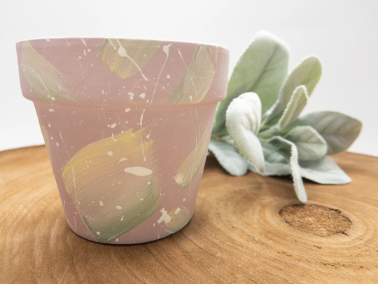 Hand Painted Planter | Indoor Gift Ideas Terracotta Décor Clay Planter| Abstract Design| Boho