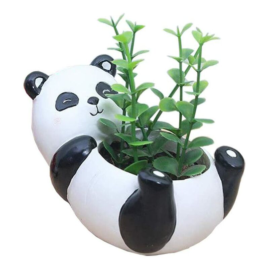Cute Panda Flowerpot Animal Resin Succulent Planter Desk Mini Ornament