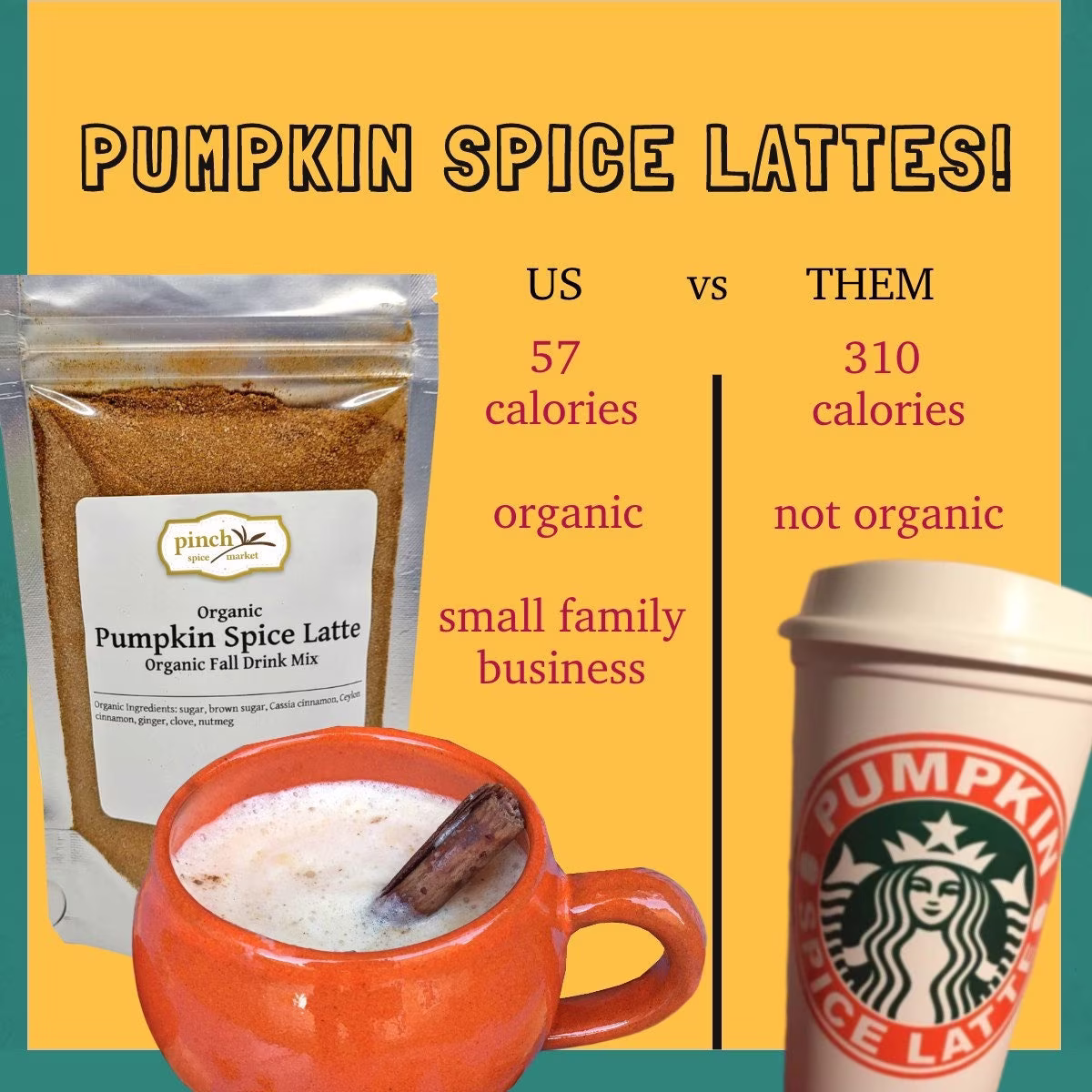 Organic Pumpkin Spice Latte Mix | Make Tasty & Low Calorie Lattes At Home