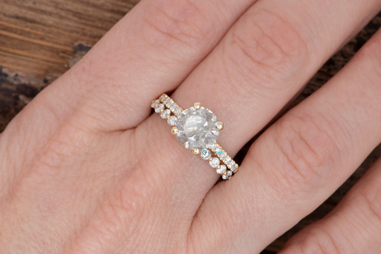 3.96Ct Salt&pepper Diamond-Salt & Pepper Diamond Engagement Ring-4Ct Solitaire Ring-Promise Ring-Salt Pepper Ring-Wedding Set-4Ct