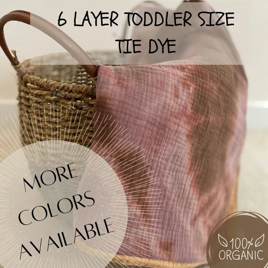 6 Layer Organic Cotton Gauze Blanket | Toddler Tie Dye Double Sided Throw Quilt Kids Baby Boho
