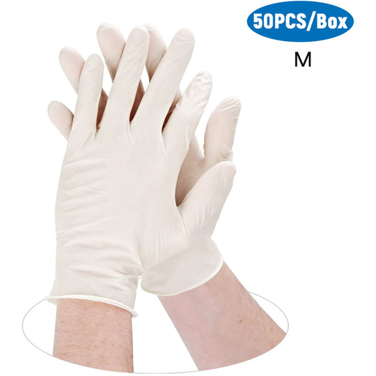 Disposable Nitrile Gloves Letex Free Powder Free Single Use Protective Gloves 50PCS/Box White, Size M