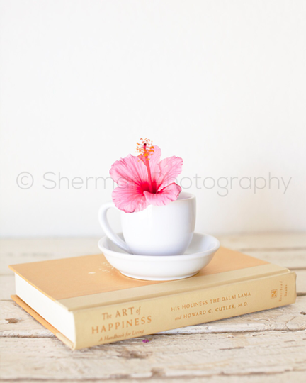 Tea Cup Photography - Flower Print The Art Of Happiness Photo Dalai Lama Gift 8x10 8x8 10x10 11x14 12x12 16x20 | Pink