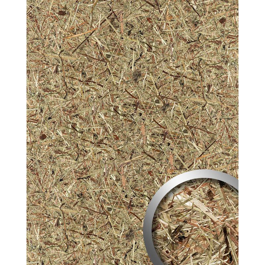 Wallface - Design panelling nature decor AL-11001 alpine pure textured wall panel with natural raw alpine flowers and herbs matt self-adhesive brown