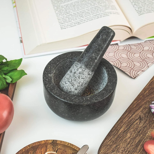 Granite Stone Pestle & Mortar - Polished