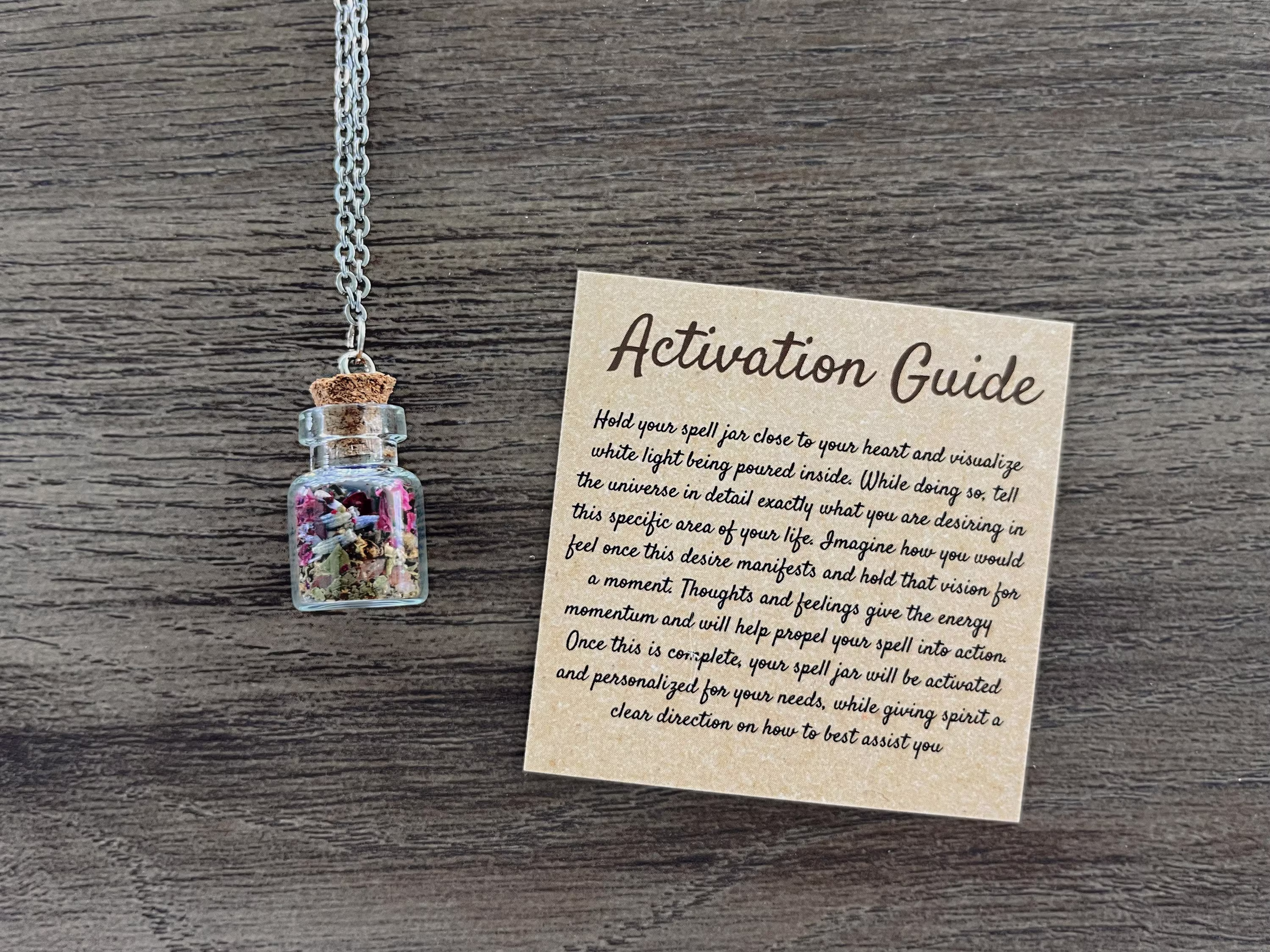 Love & Attract Spell Jar Necklace | Attraction Altar Witchy Gifts