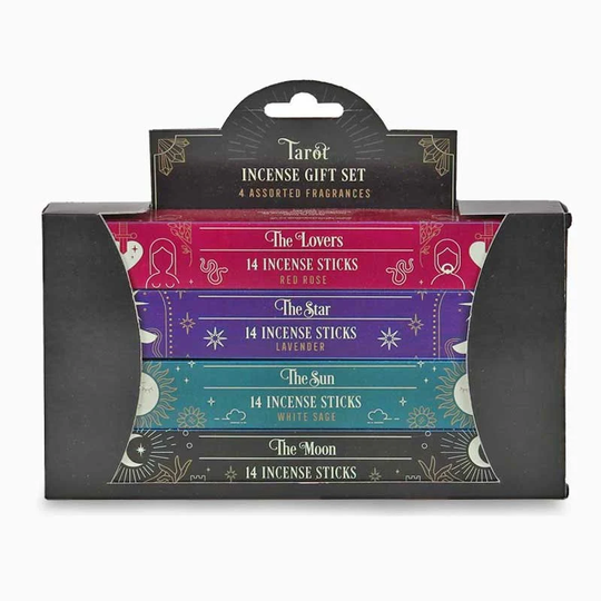 54 X Incense Sticks Tarot Card Mystical Fortune Teller Stick Gift Set Box - Black Opium Red Rose Green Tea Lavender