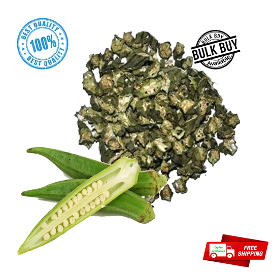 Dried Organic Okra/Ladies'finger Slices For Soups Premium Quality Grade A Ceylon Non Gmo Or Msg, Non Preservative Artificial Color
