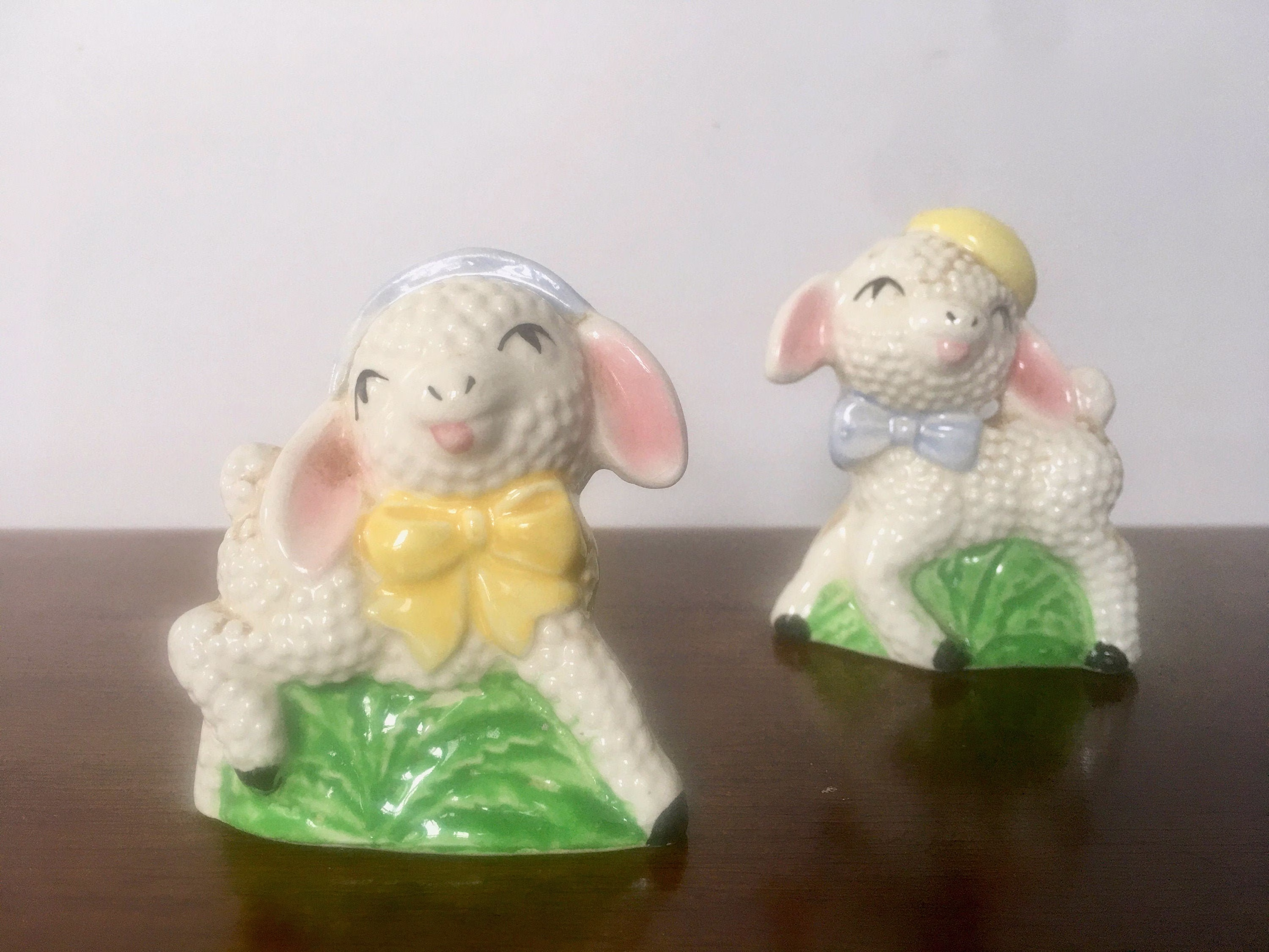 2 Little Lambs, Vintage 1950S Ceramic Salt & Pepper Shakers - S&p, Springtime/Easter Decor, Table Decor, Garden Party, Spring Soiree