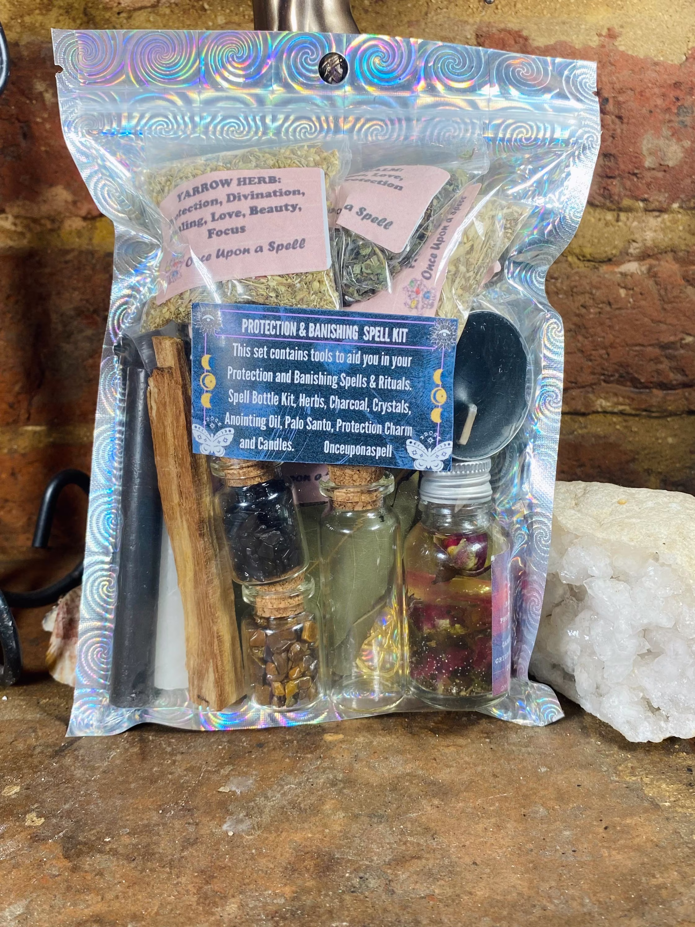 Banishing & Protection Spell Casting Kit | Wiccan Pagan Witchcraft Bottle Candles Oils Herbs Incense
