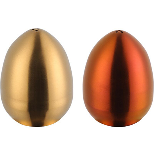 Fvbjd - Stainless steel egg seasoning jar kitchen salt and pepper shaker with three holes Gold + Magic Red