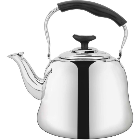 Joorrt - 2 Liters Stainless Steel Teakettle With Strainer, Stovetop Tea Kettle Whistling Teapot With Cool Grip Handle