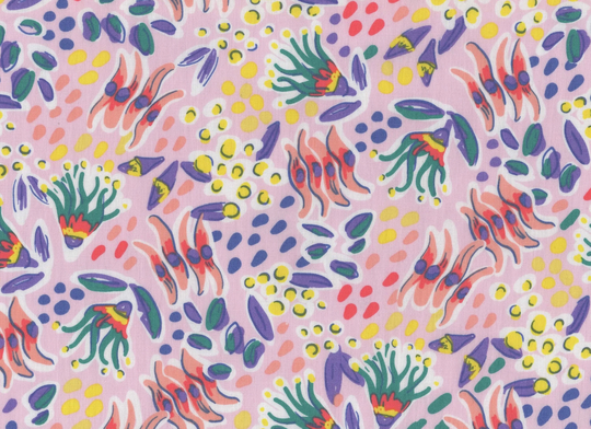 Australia Fabric Fq, Organic Fabric, Sturts Desert Pea in Pink Cotton Fat Quarter, Wildflower UK