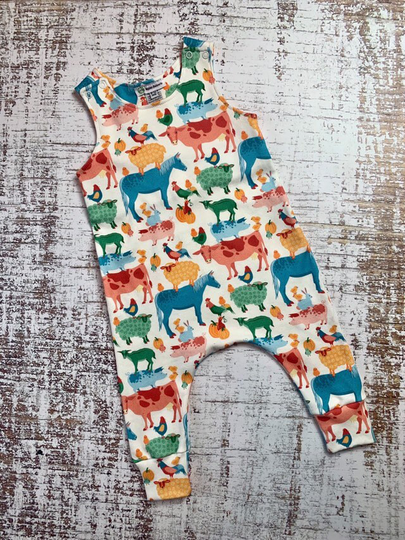 Farm Animal Romper, Baby Organic Clothes, Shower Gift