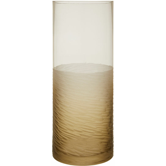 Premier Housewares Room Decor Flower Vase Clear Large Brown Vase Cylindrical Glass Vases For Flowers Black Modern Floor Vase 12 x 12 x 30