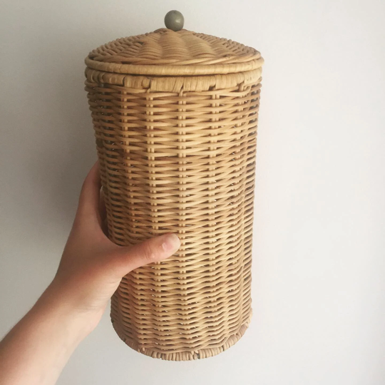 Wicker Utensil Organizer With Lid, Stylish Storage Solutions