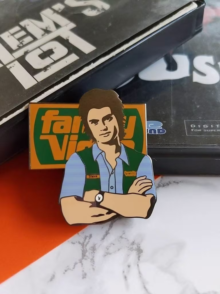 steve Harrington Season 4 Family Video Babysitter Enamel Pin
