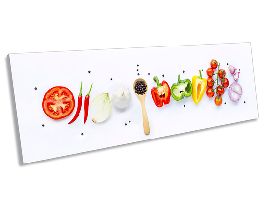 Vegetables Herbs Kitchen Panorama Canvas Wall Art Print Picture