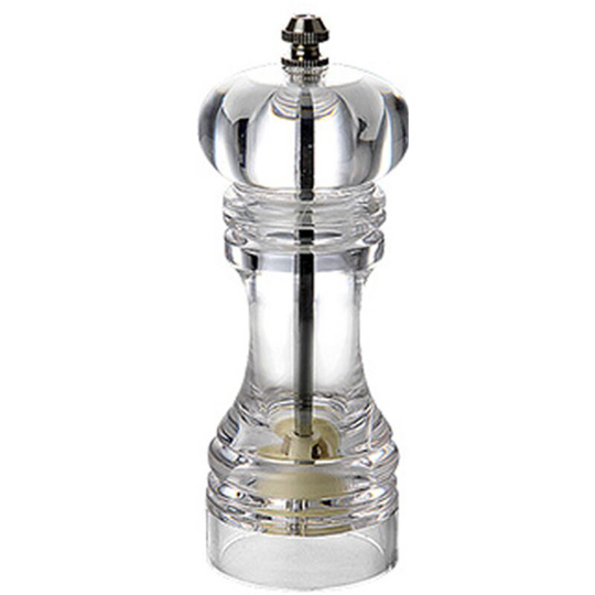 Pepper Mill and Salt Shaker Set of 2 Salt and Pepper Mill Shaker with Adjustable Coarseness-Clear 6 inches