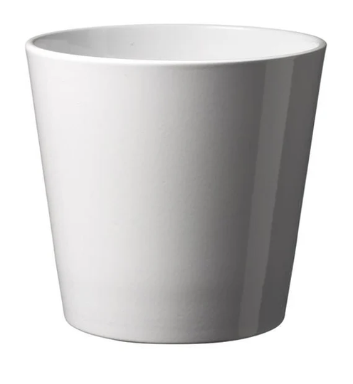 14cm Shiny White Ceramic Pot Indoor Planters - Fast & Free UK Delivery